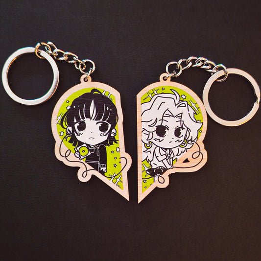 Green Yuri Heart Keychain